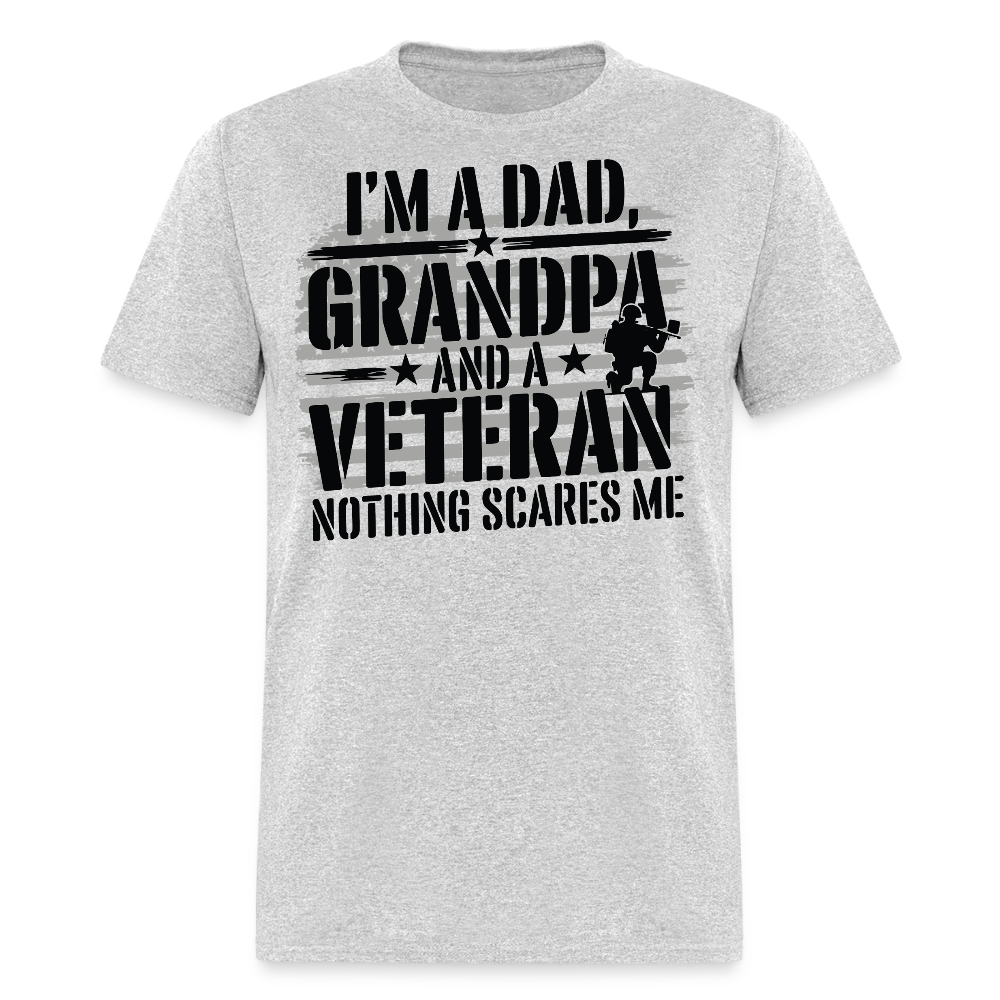Proud Veteran Dad Patriotic Grandpa T-shirt - heather gray