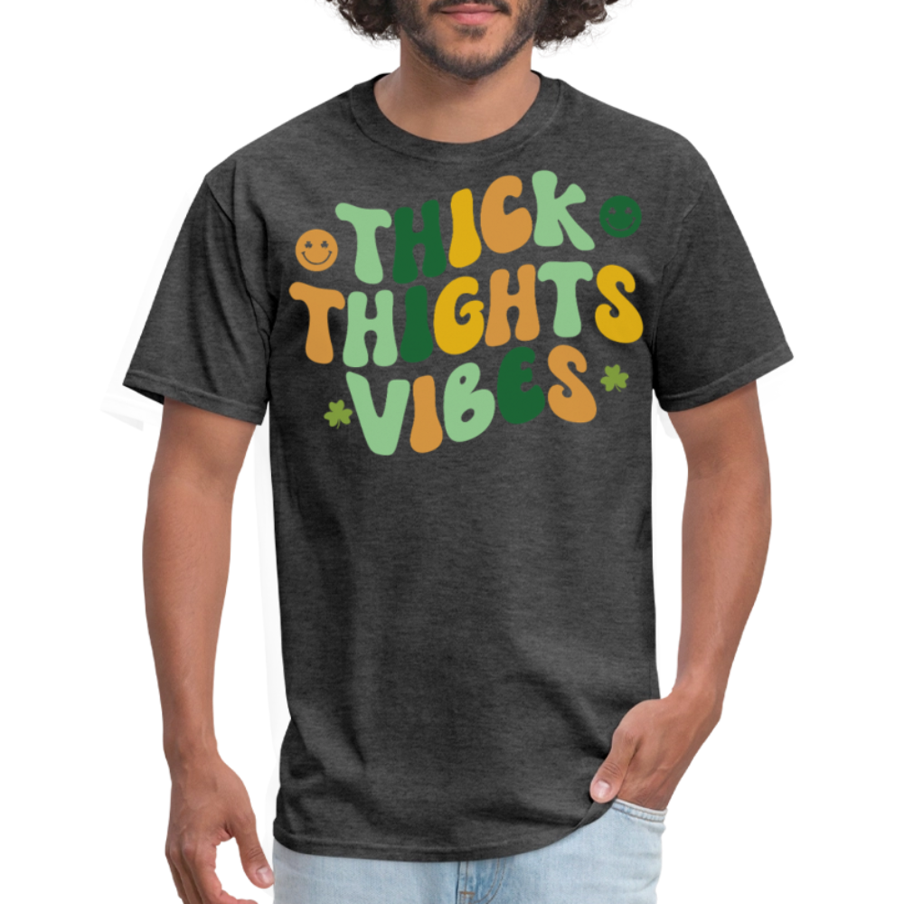 Thick Thighs Save Lives St Patrick's Day T-shirt - heather black