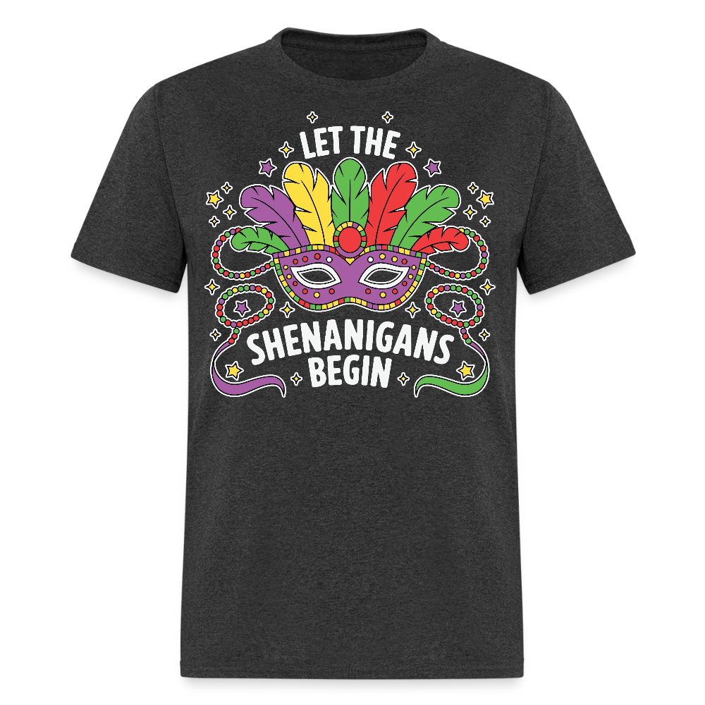 Funny Let the Shenanigans Begin Mardi Gras Party T-shirt - heather black