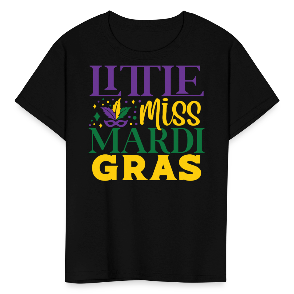 Little Miss Mardi Gras Shirt For Toddlers New Orleans Kids' T-shirt - black