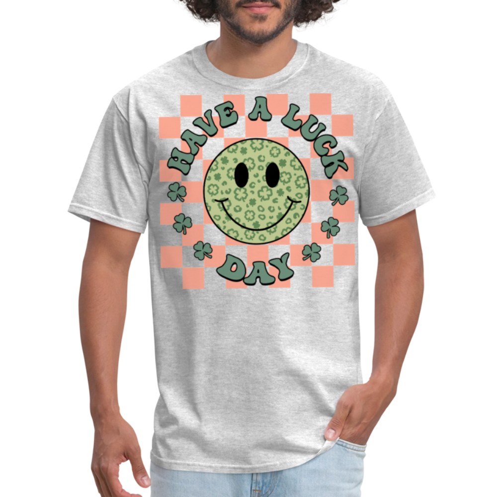 Retro Lucky Charm Graphic Tee Have A Lucky Day T-shirt - heather gray