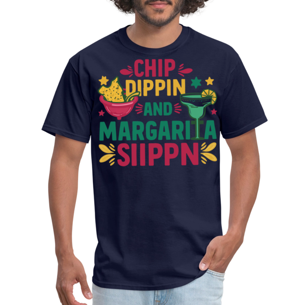 Chips And Dip Party Outfit Fun Margarita Drinking T-shirt - navy