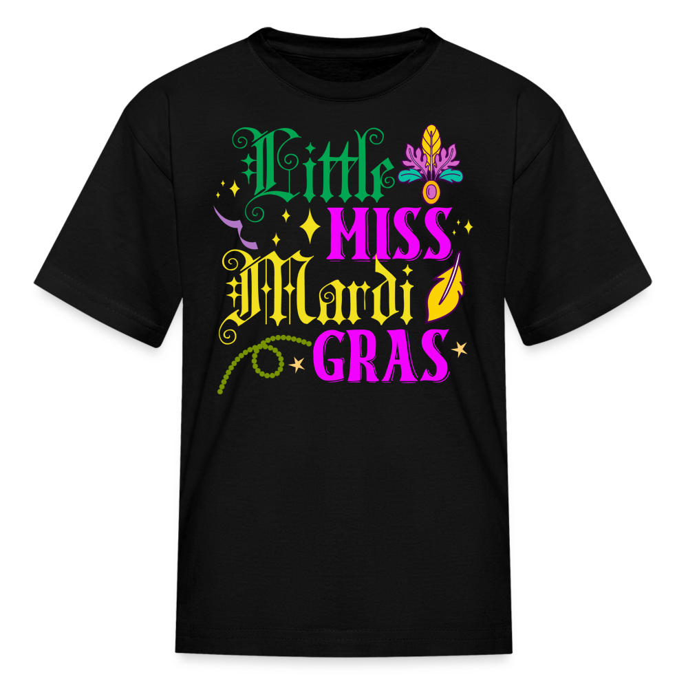 Little Miss Mardi Gras Toddler T-shirt - black