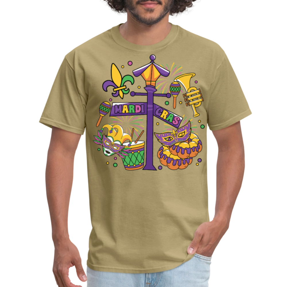 Funny And Festive Mardi Gras Outfit Mardi Gras Party T-Shirt - khaki