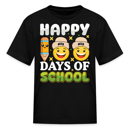 100 Days Of School Tee For Kids School Milestone Celebration T-shirt - black