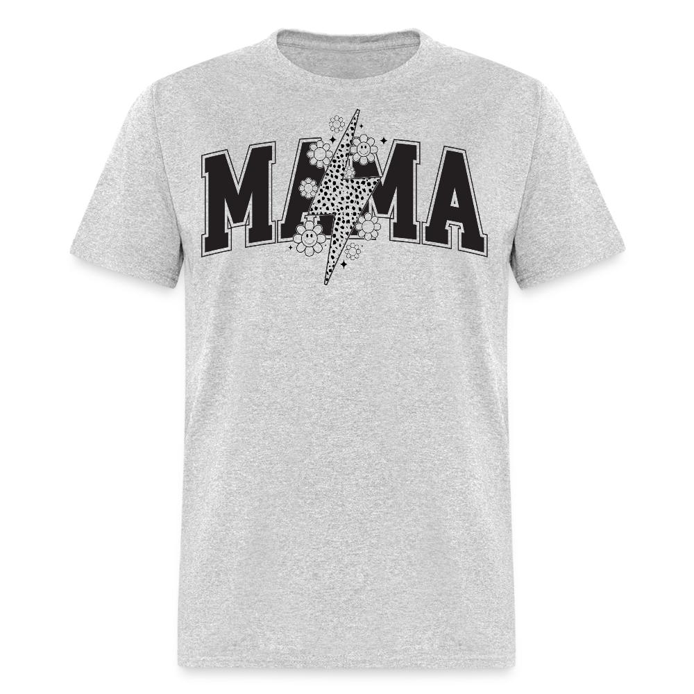 Retro Mama Graphic Tee Floral Mama T-shirt - heather gray
