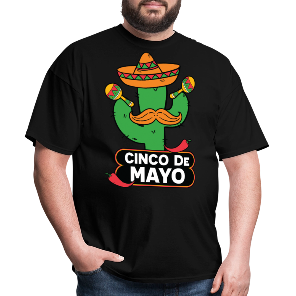 Mexican Fiesta Party Tee Funny Cinco De Mayo Cactus T-shirt - black