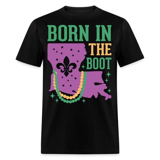 Born in the Boot Louisiana Unisex T-Shirt - black