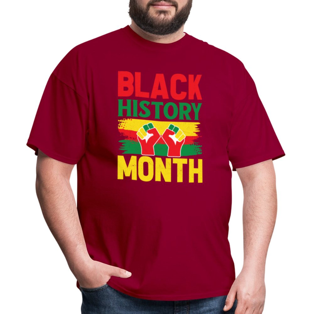 African American Pride Apparel for Black History Month T-Shirt - dark red