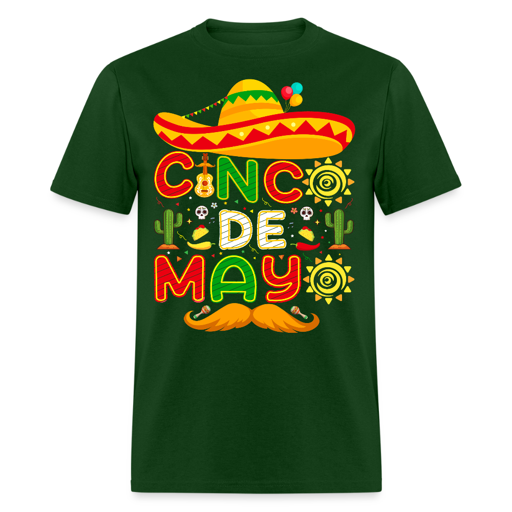 Mexican Fiesta Celebration Tee Cinco De Mayo Party T-shirt - forest green