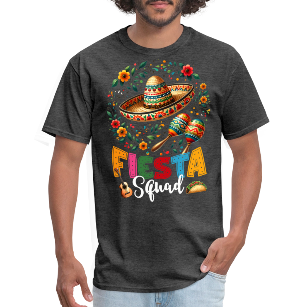 Fiesta Squad Matching Tee For Mexican Parties Cinco De Mayo T-shirt - heather black