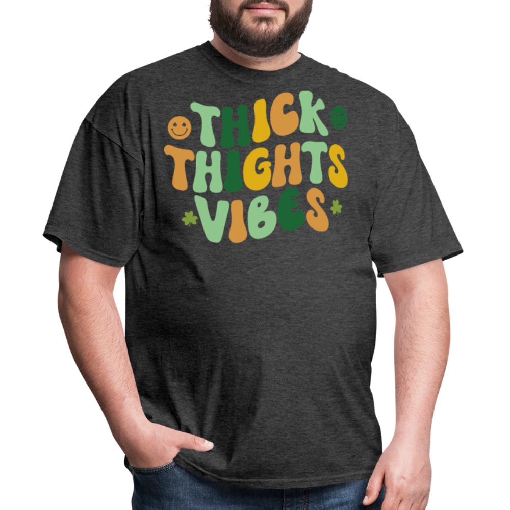 Thick Thighs Save Lives St Patrick's Day T-shirt - heather black