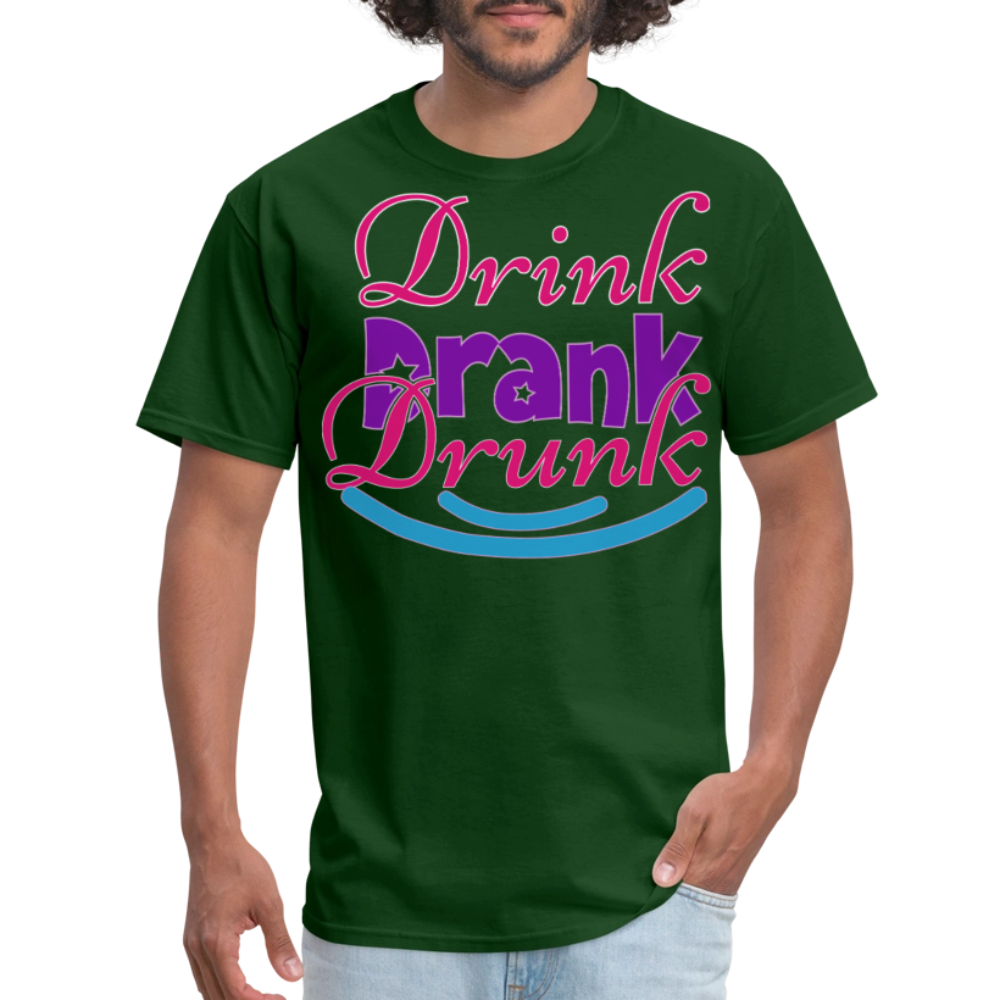 Mardi Gras Funny Drinking Shirts For Men Drink Drank Drunk T-shirt - forest green