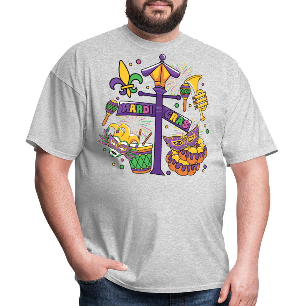 Funny And Festive Mardi Gras Outfit Mardi Gras Party T-Shirt - heather gray