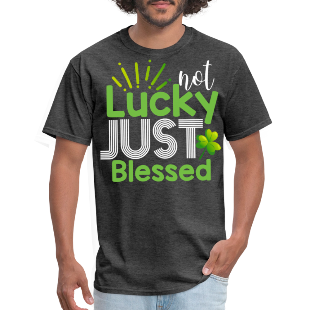 Not Lucky Just Blessed St Patrick’s Day Christian T-shirt - heather black