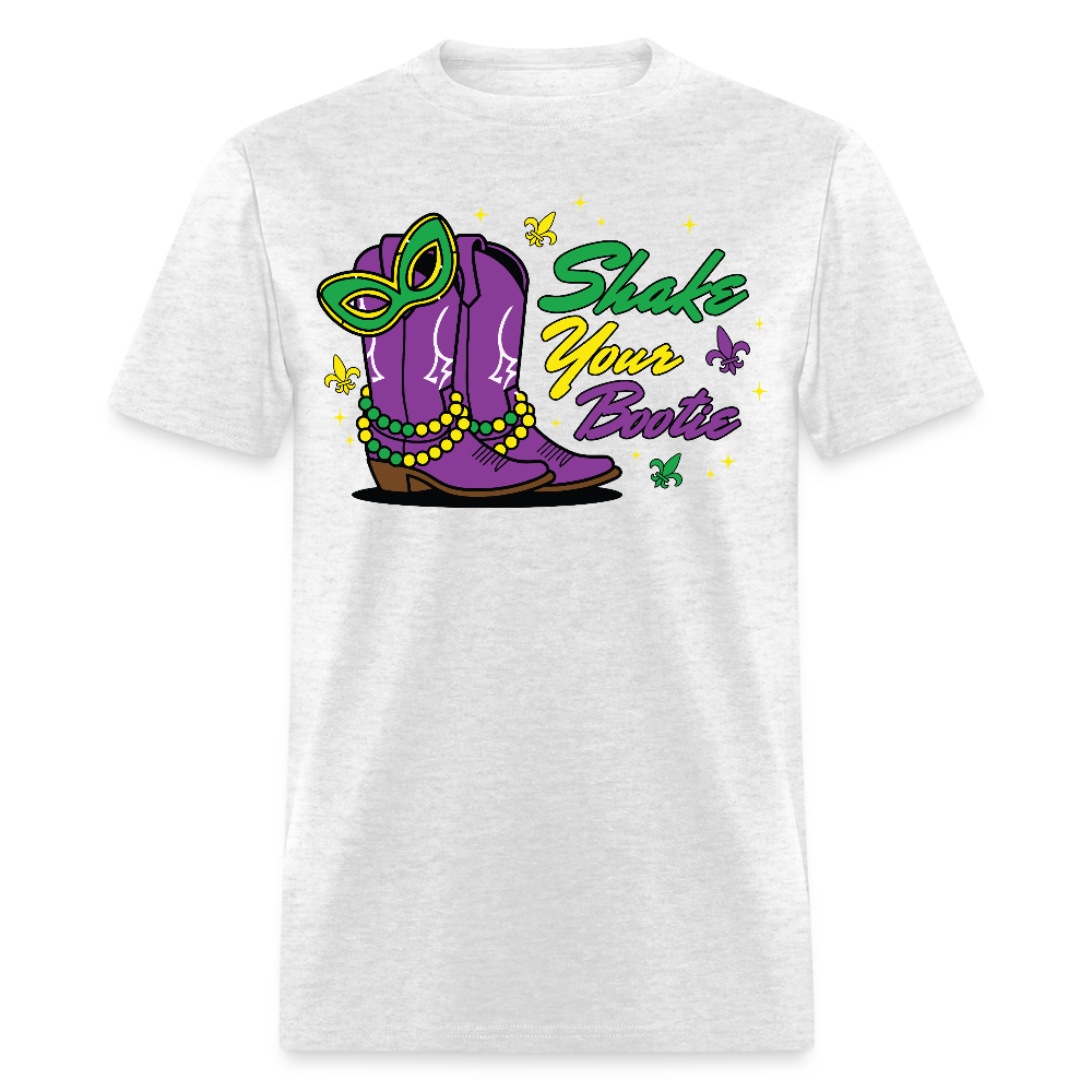 Shake Your Bootie Mardi Gras Tee Masquerade Party T-shirt - light heather gray