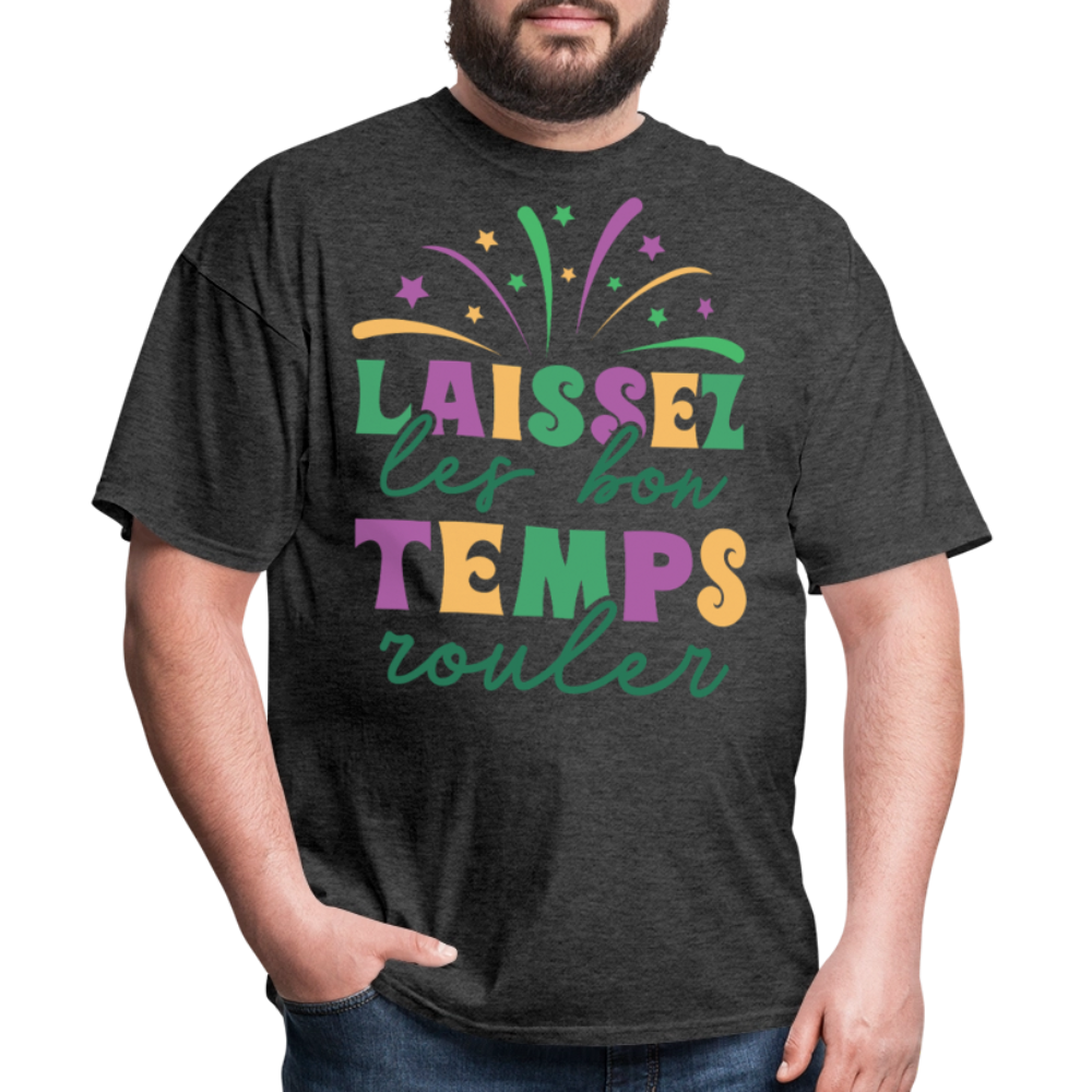 Funny New Orleans Festival Tee Laissez les Bons Temps Rouler T-shirt - heather black