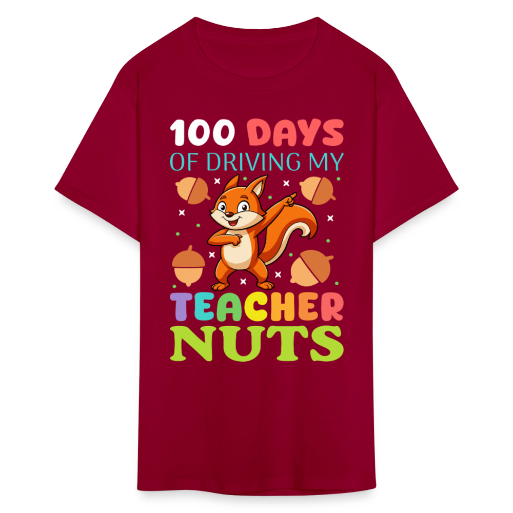 100 Days Of Driving My Teacher Crazy Shirt Funny School Teacher T-shirt - dark red