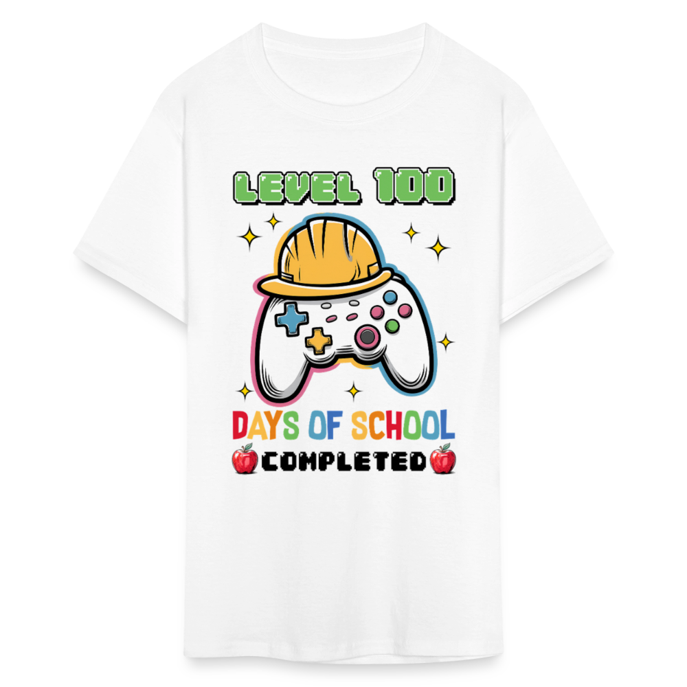Level 100 Days Of School Gamer Shirt Level Up School Milestone T-shirt - white
