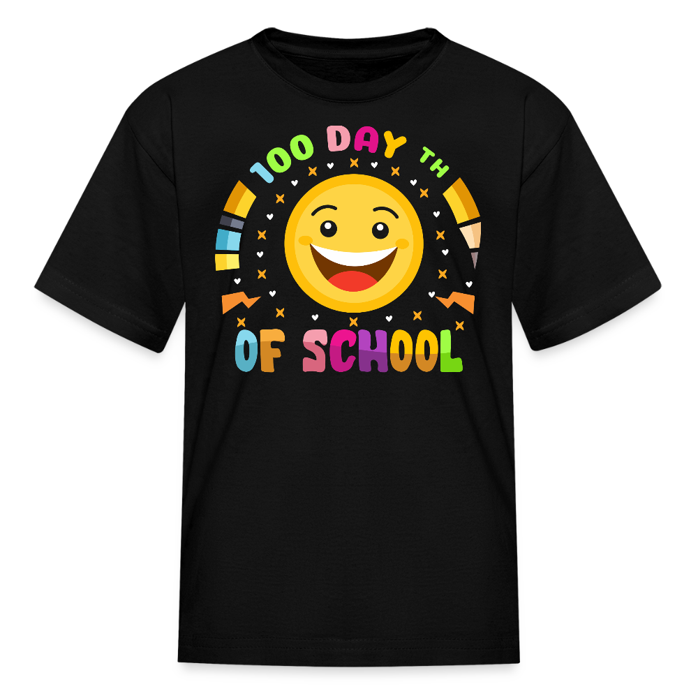 100th Day Of School Shirt For Kids Elementary School T-shirt - black