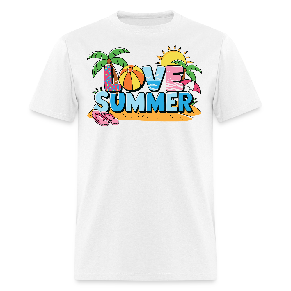 Retro Love Summer Vacation T-shirt - white