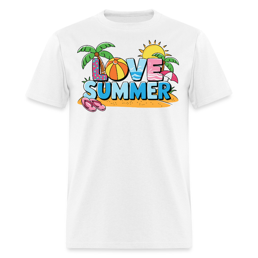 Retro Love Summer Vacation T-shirt - white