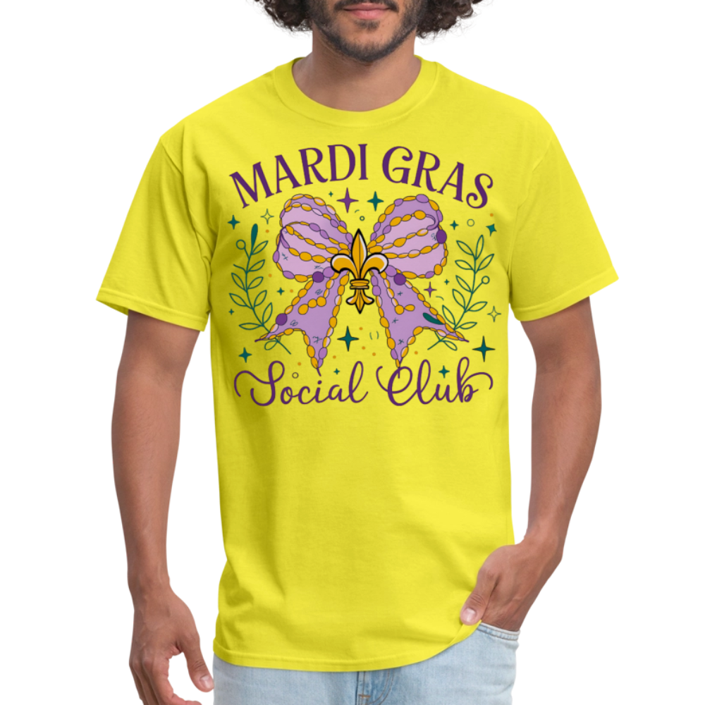 Mardi Gras Social Club  Shirt New Orleans Party Celebration T-Shirt - yellow