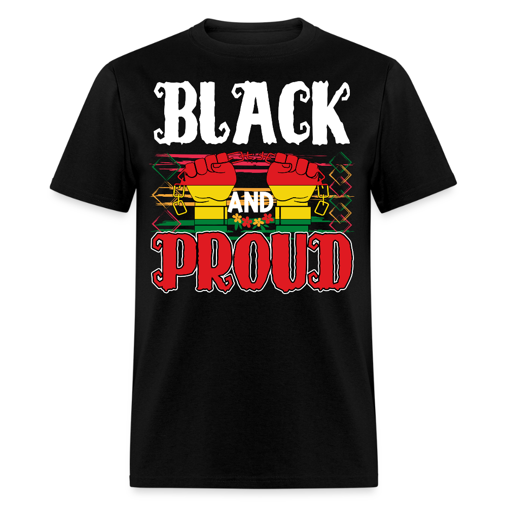 Black And Proud African American Pride T-shirt - black