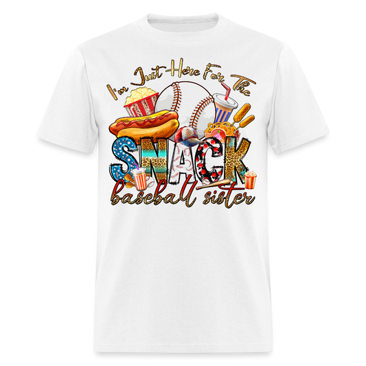 I'm Just Here For The Snacks Baseball T-shirt - white
