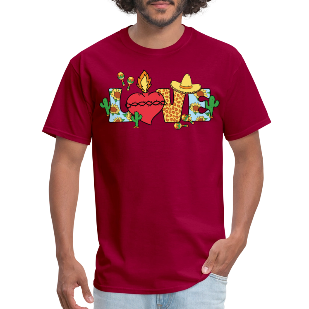 Cinco de Mayo Aesthetic Tee Mexican Fiesta Love T-shirt - dark red