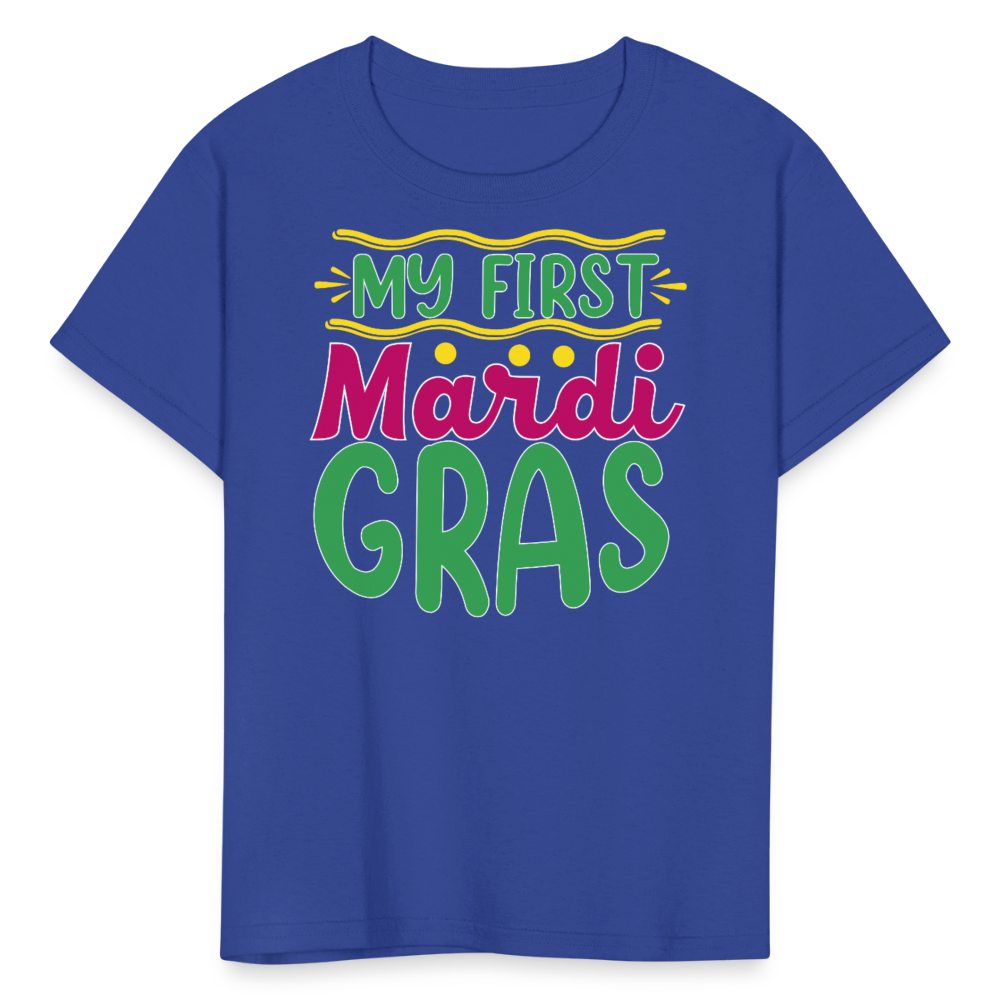 Baby’s First Mardi Gras Outfit Colorful Festival T-shirt - royal blue