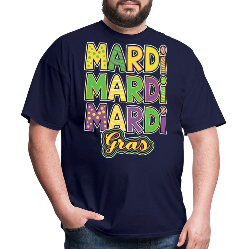 Mardi Gras Tee For Parade Colorful New Orleans Festival T-shirt - navy