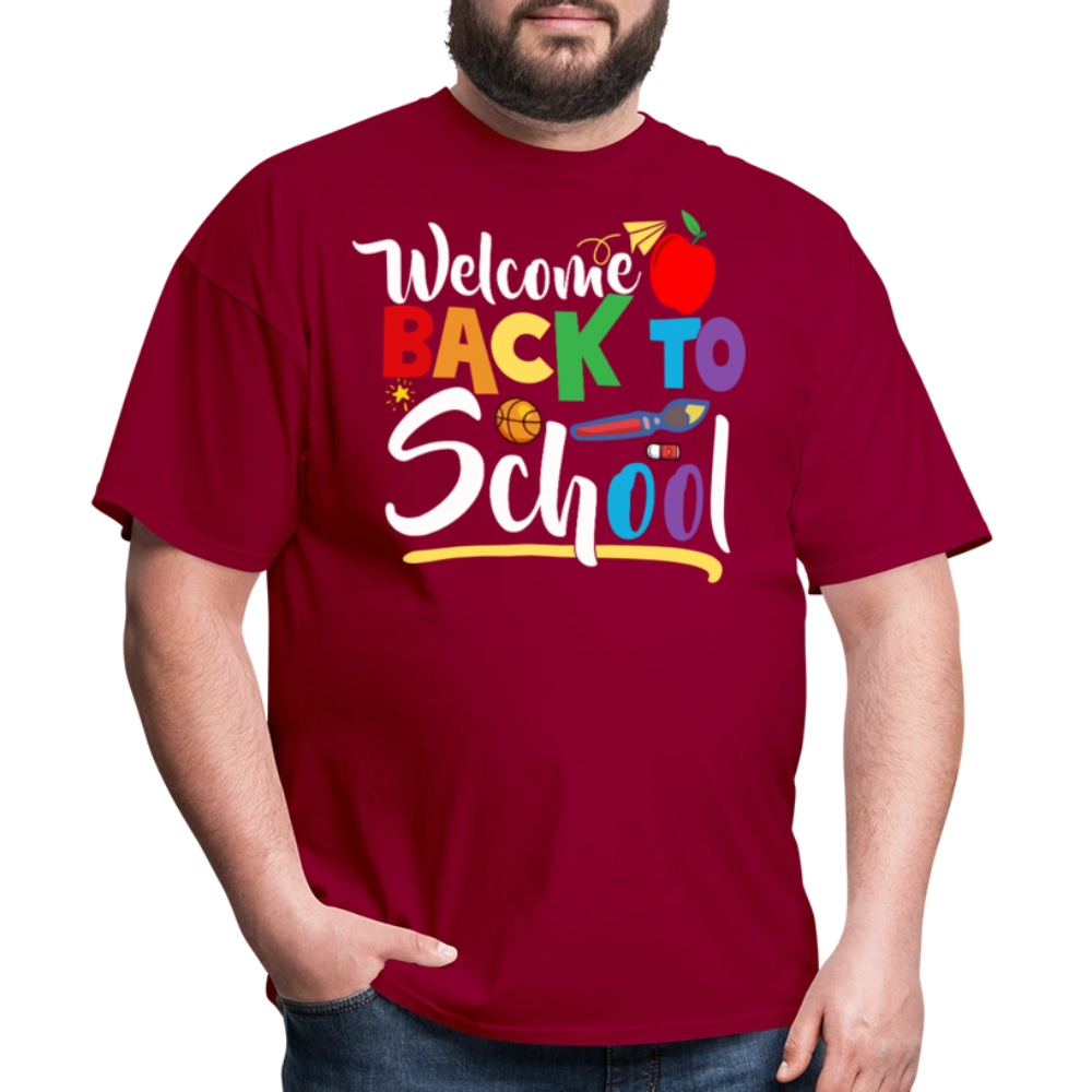 Welcome Back to School Shirt for Teachers First Day of school T-shirt - dark red