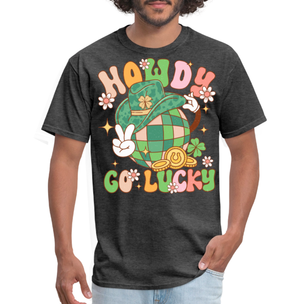 Howdy Lucky Western Graphic T-shirt - heather black