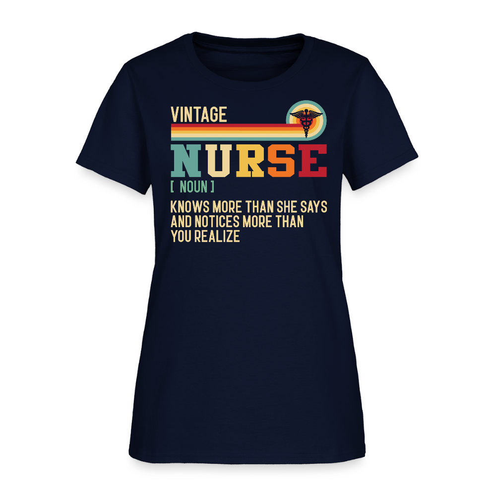 Vintage Nurse Definition T-Shirt - navy