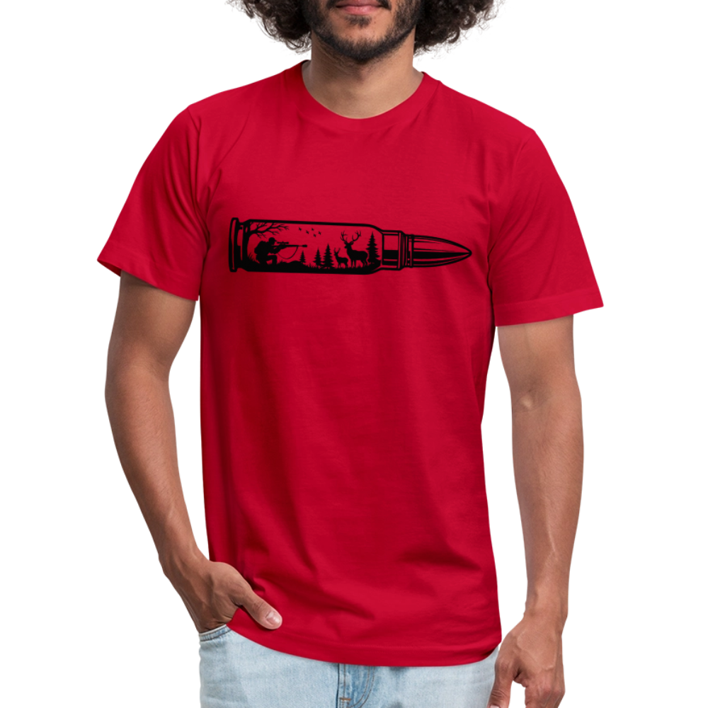 Deer Hunting Bullet T-Shirt | Bella + Canvas Unisex Tee - red