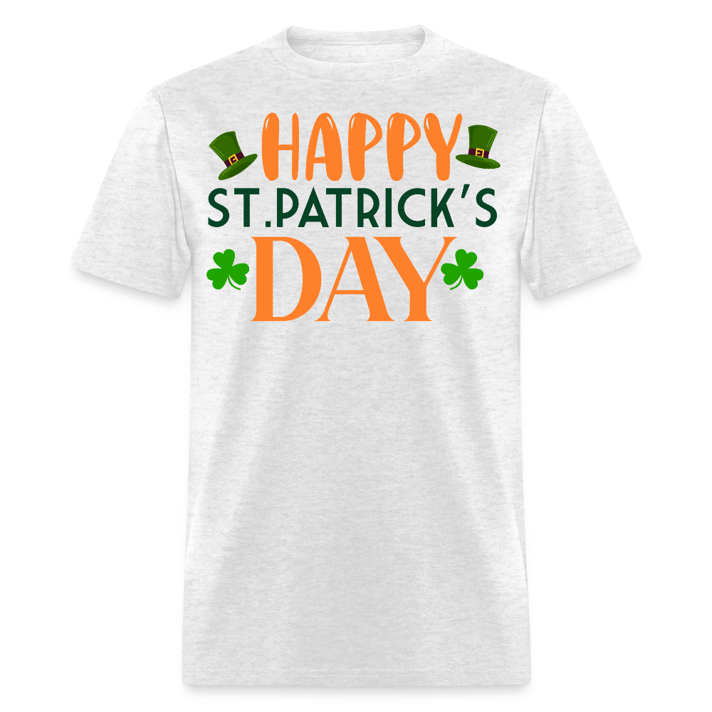 Cute Leprechaun-themed St Paddy’s Tee St Patrick’s Day T-shirt - light heather gray