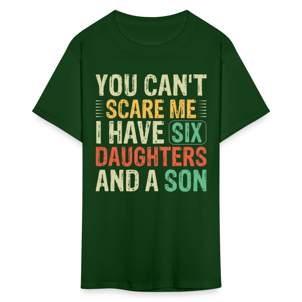 Gifts For Parents With Six Daughters And A Son Fathers Day T-shirt - forest green