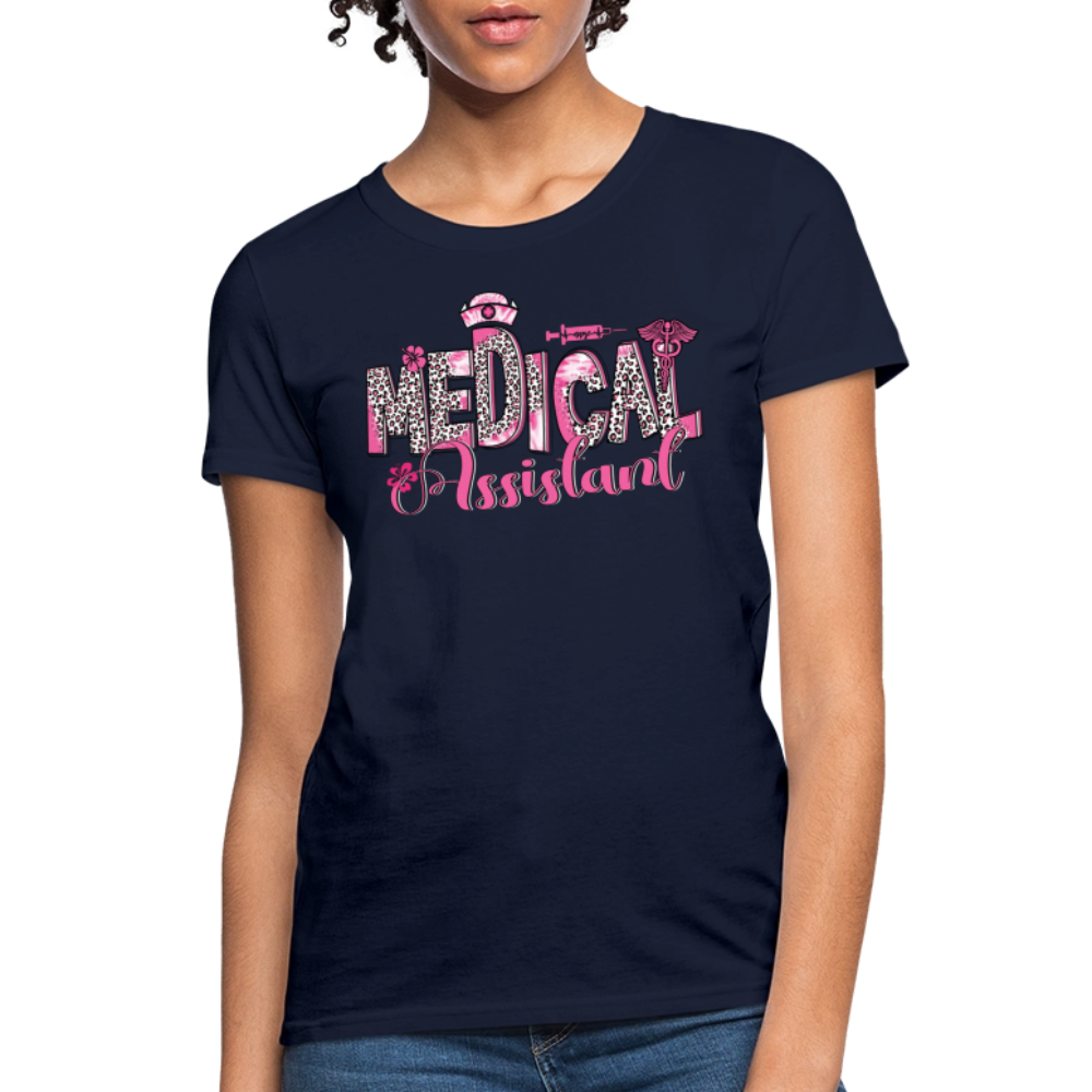Medical Assistant Leopard Print T-Shirt - navy