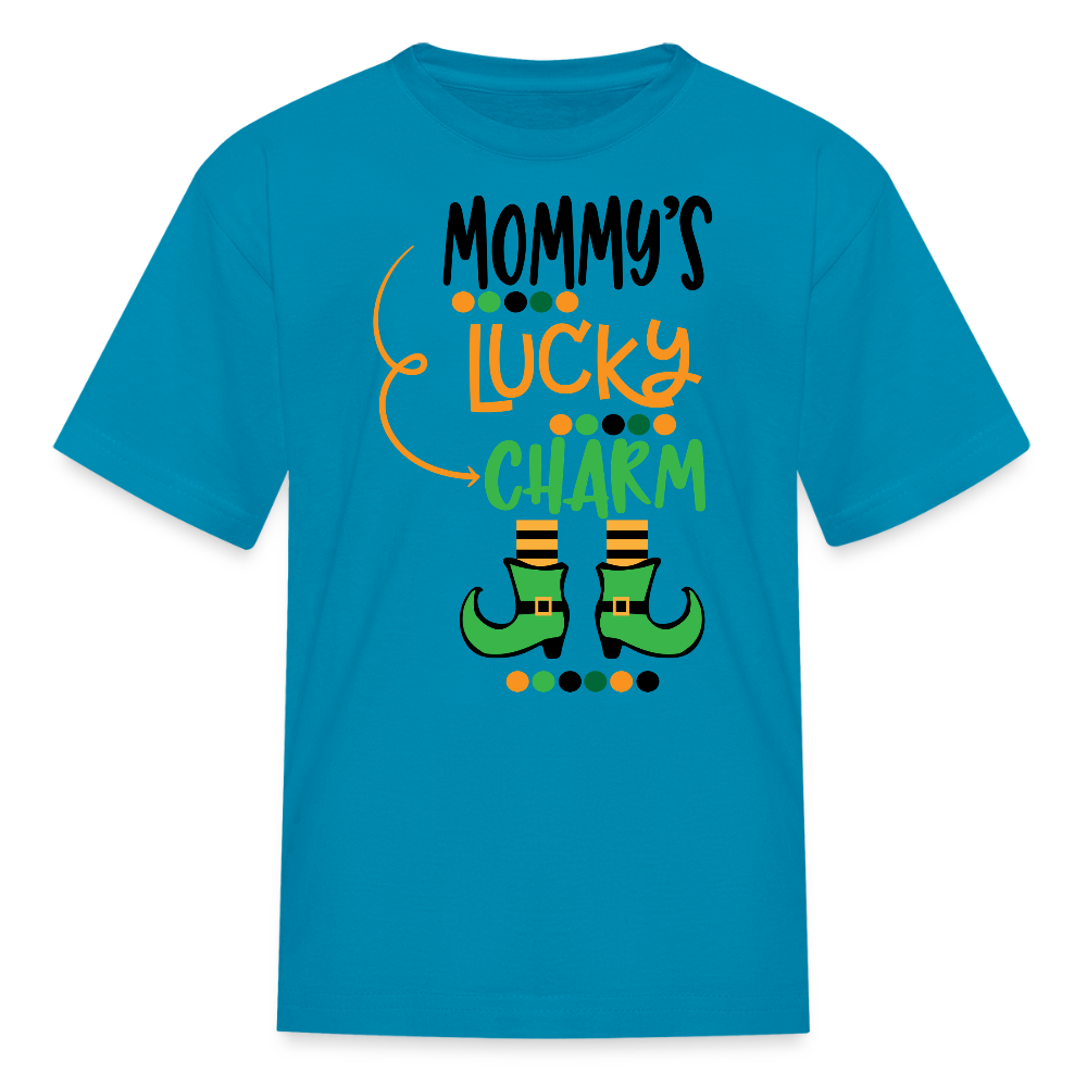 Cute St Patrick’s Day Toddler Tee Mommy's Lucky Charm T-shirt - turquoise