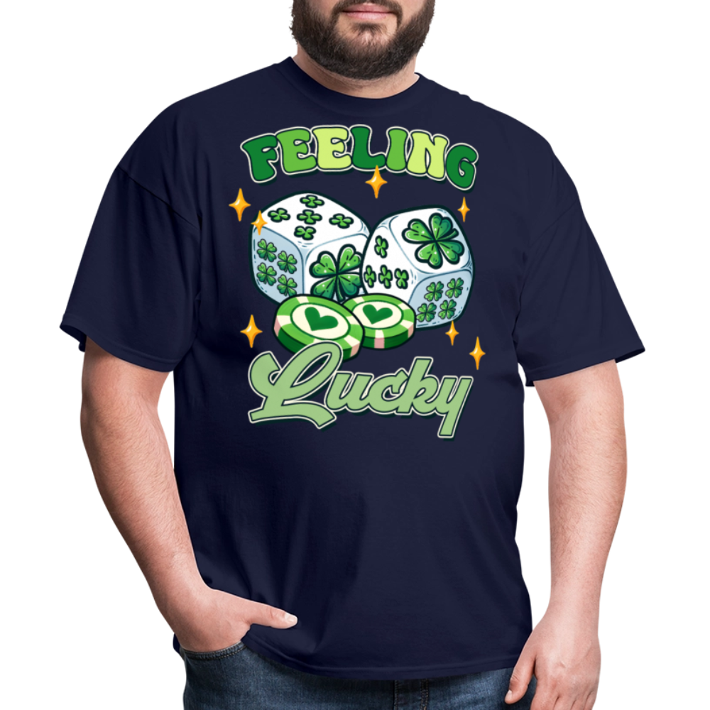 Feeling Lucky Tee For Poker And Slot Players T-shirt - navy