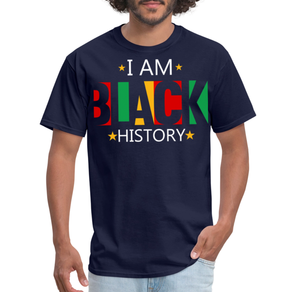 I Am Black History Graphic Tees Pan-African Colors T-shirt - navy