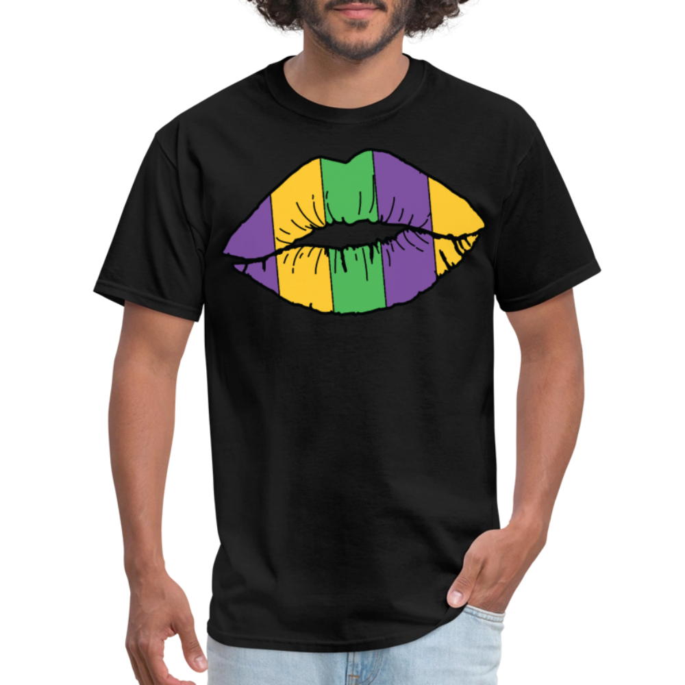 Mardi Gras Lips Tee For Women New Orleans Carnival T-Shirt - black