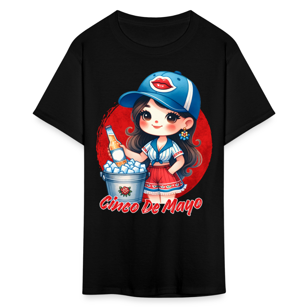 Cute Chibi-style Cinco De Mayo T-shirt For Women - black