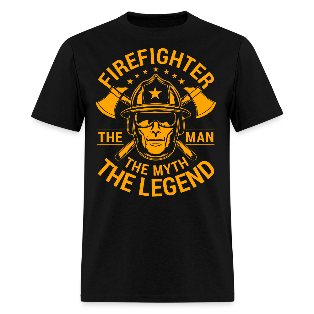 Firefighter The Man The Myth The Legend T-Shirt - black
