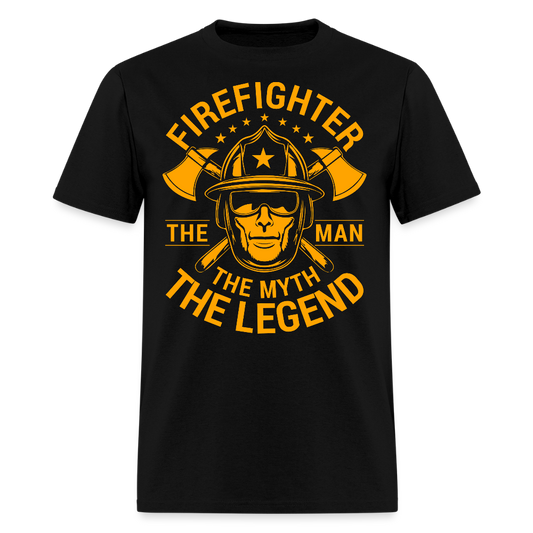 Firefighter The Man The Myth The Legend T-Shirt - black