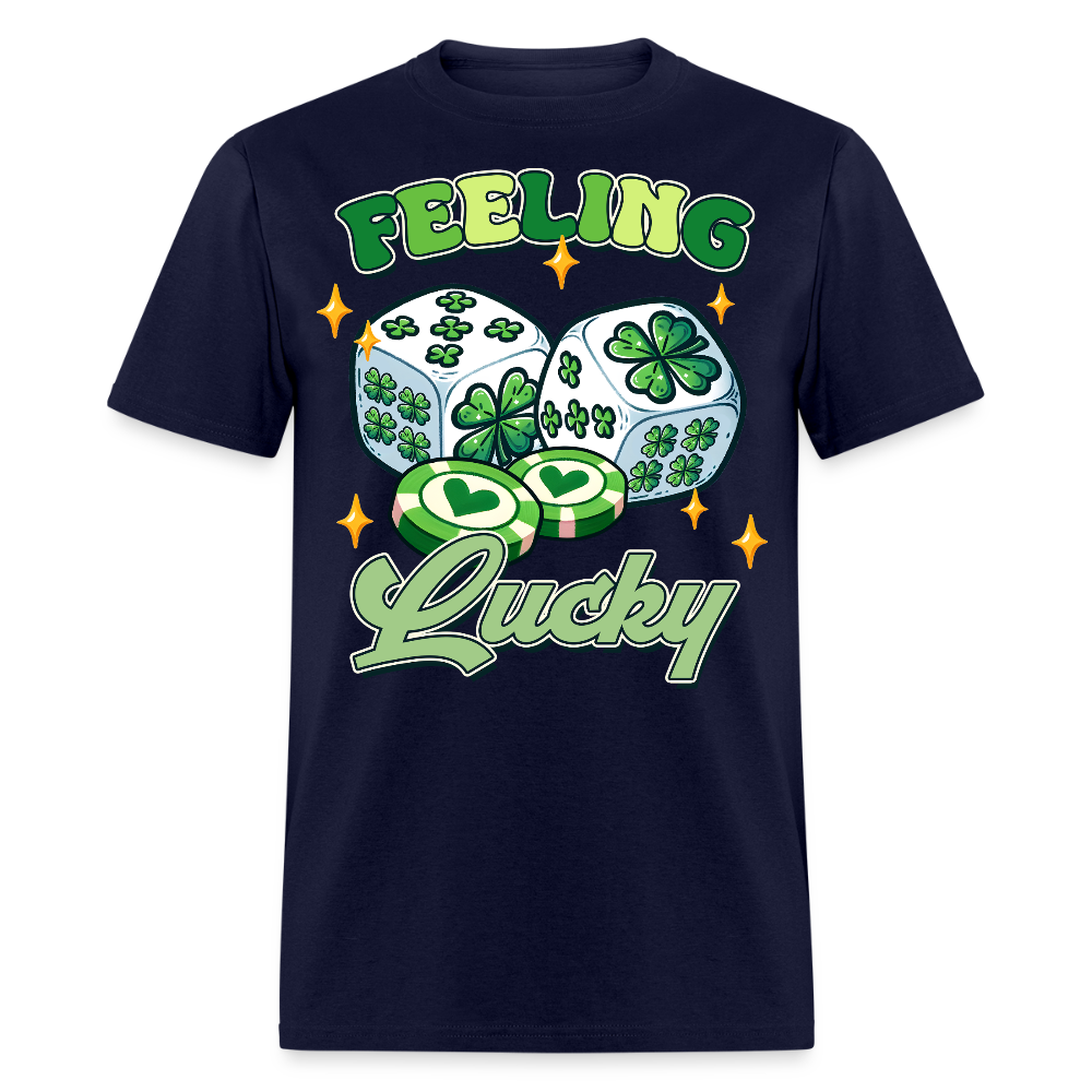 Feeling Lucky Tee For Poker And Slot Players T-shirt - navy