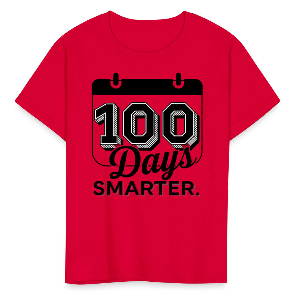 100 Days Smarter Shirt For Students 100th Days Celebration T-shirt - red