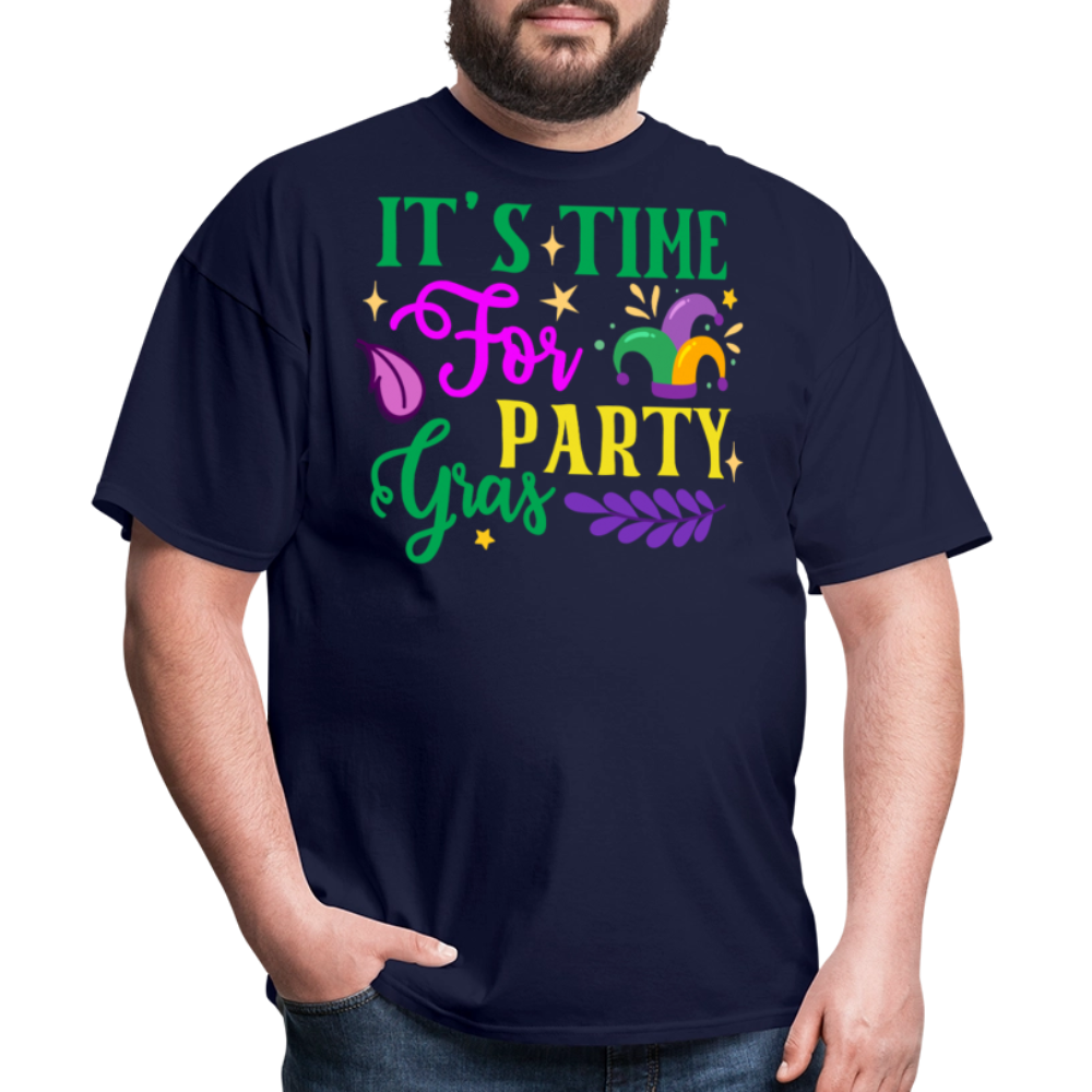 Funny Mardi Gras Festival Tee It's Time for Party Gras T-shirt - navy