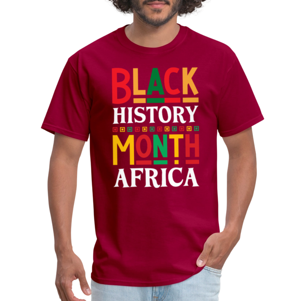 African Pride Black History Month T-shirt For Men and Women - dark red